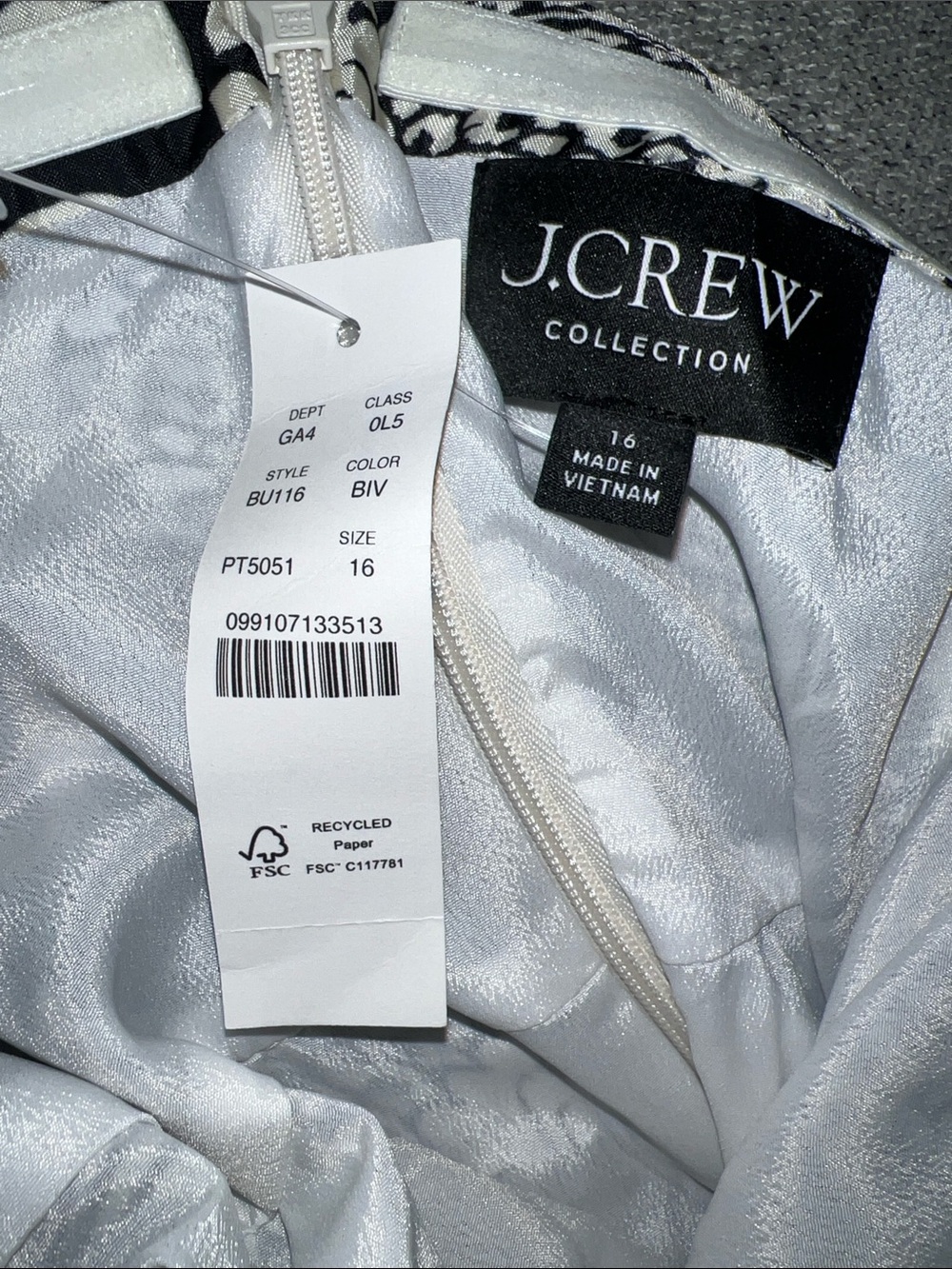 J.Crew Collection Black Ivory Floral Open-Back Halter Maxi Dress Size 16 NWT - Picture 8 of 10